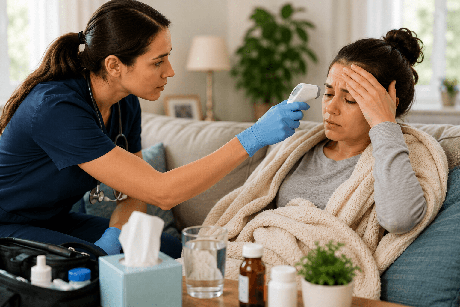 mobile urgent care doctor treating fever at home in phoenix